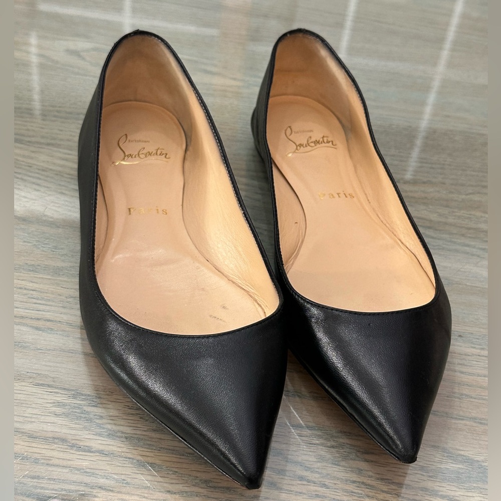 Christian Louboutin Black Pointed Flats - Picture 4 of 14